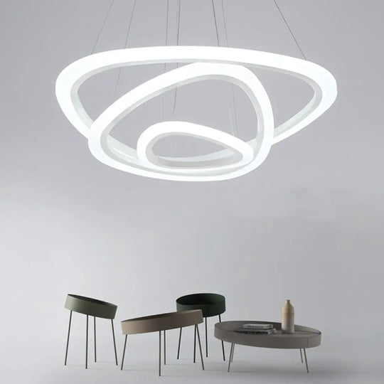 Minimalist White Triangle Led Acrylic Chandelier For Table 3 /