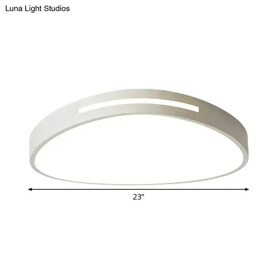 Minimalist White Triangular Led Ceiling Flush Light - 15’/23’ Wide Acrylic Mount