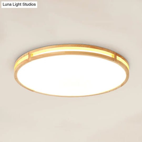 Minimalist Wood Led Flush Mount Lighting For Bedrooms