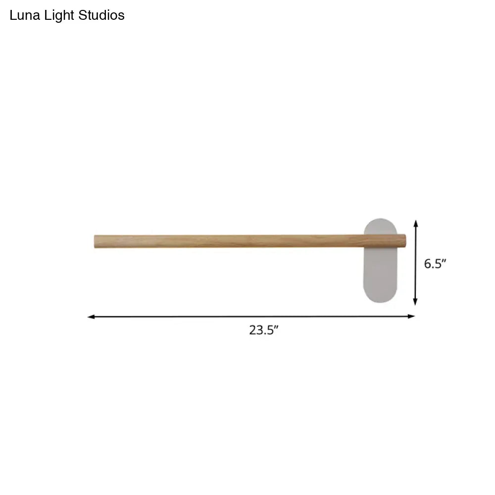 Minimalist Wood Vanity Light - Led Beige Wall Sconce For Bathroom (16/19.5/23.5)