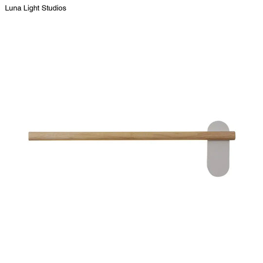 Minimalist Wood Vanity Light - Led Beige Wall Sconce For Bathroom (16/19.5/23.5)