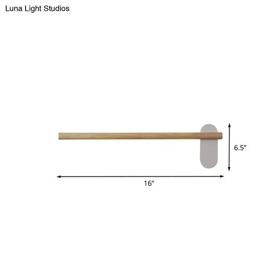 Minimalist Wood Vanity Light - Led Beige Wall Sconce For Bathroom (16/19.5/23.5)