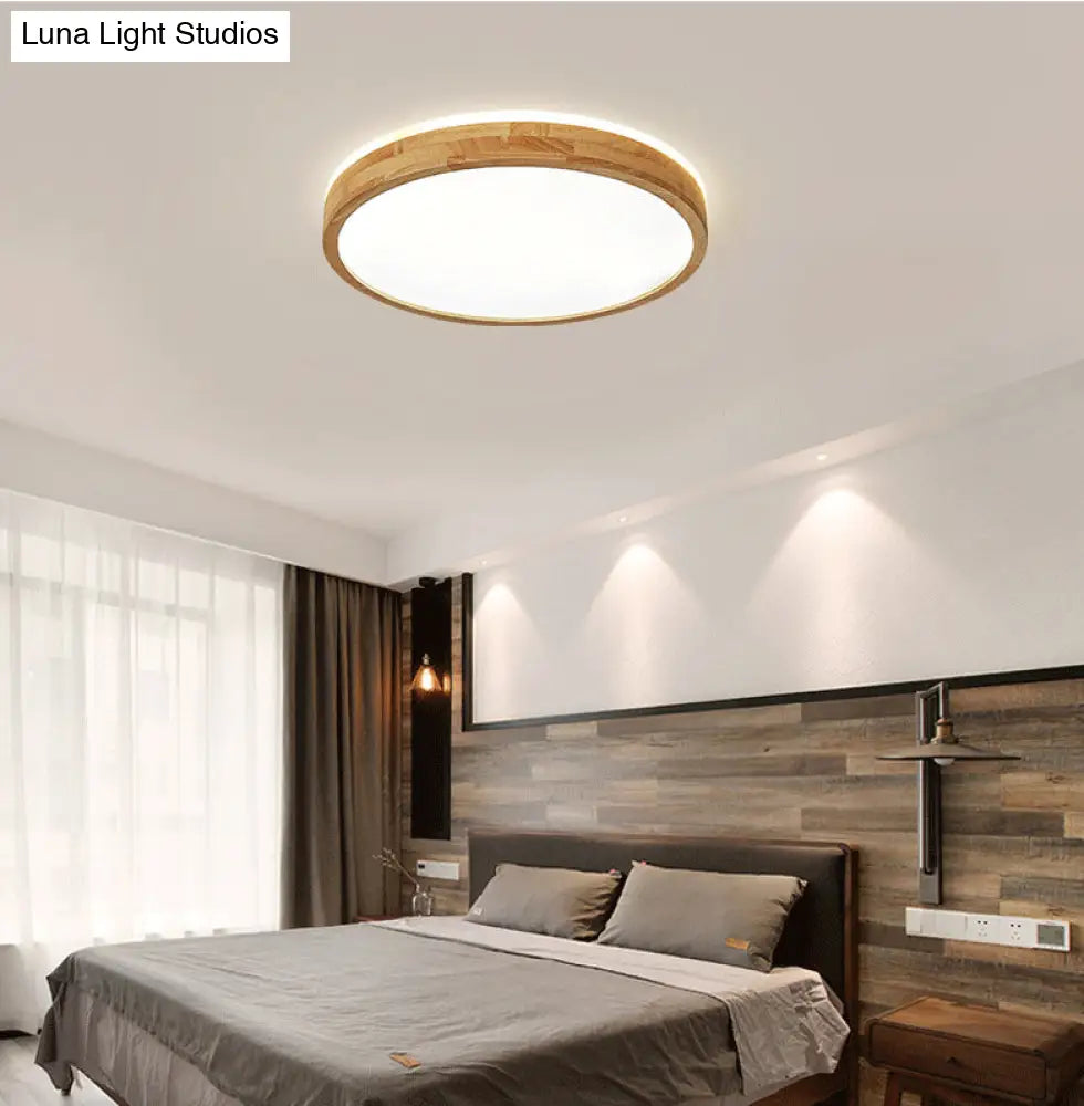 Minimalist Wooden Led Ceiling Mount Fixture