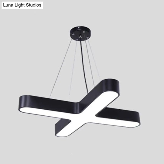 Acrylic X-Shaped Led Pendant Light For Modern Restaurants Black / Large