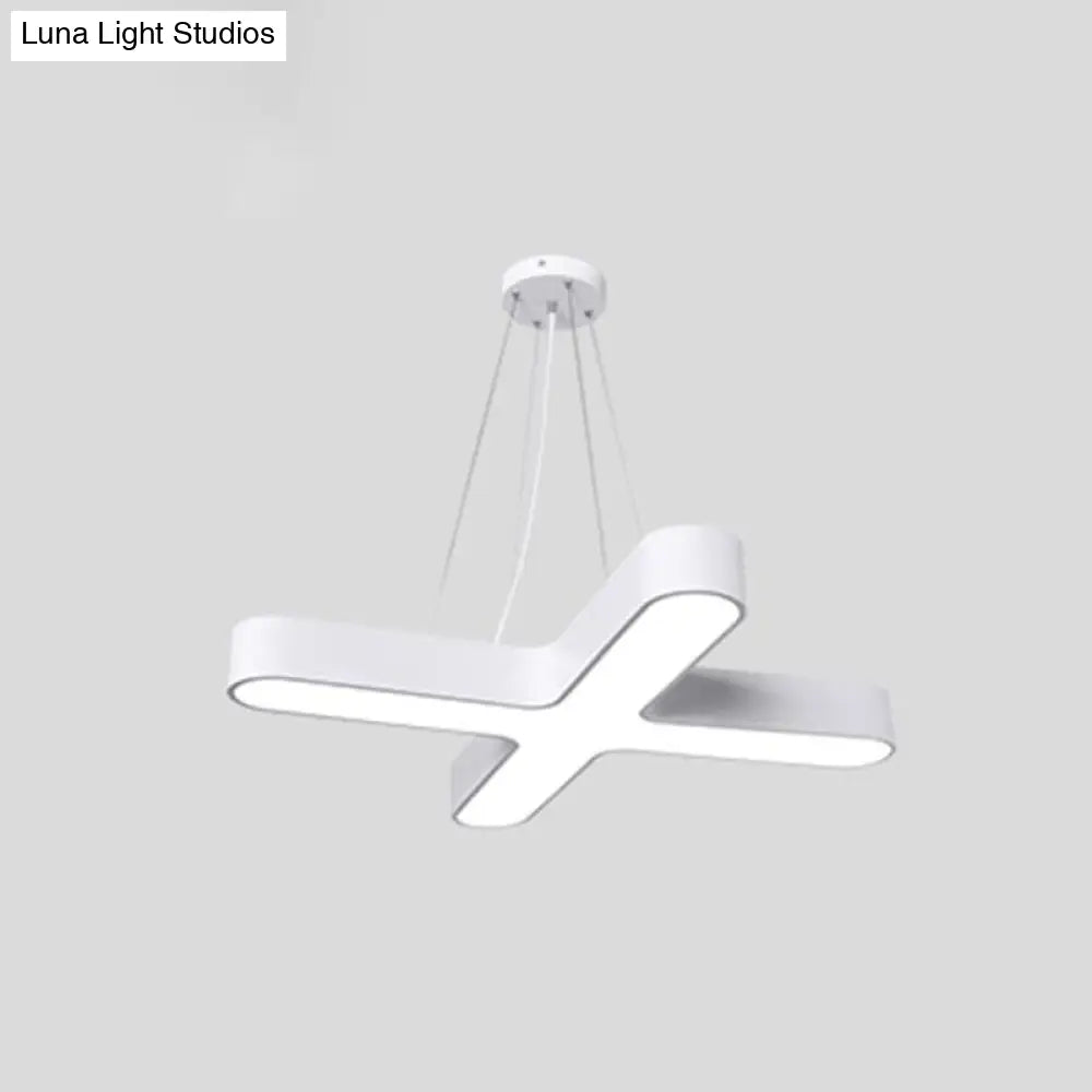 Acrylic X-Shaped Led Pendant Light For Modern Restaurants White / Small