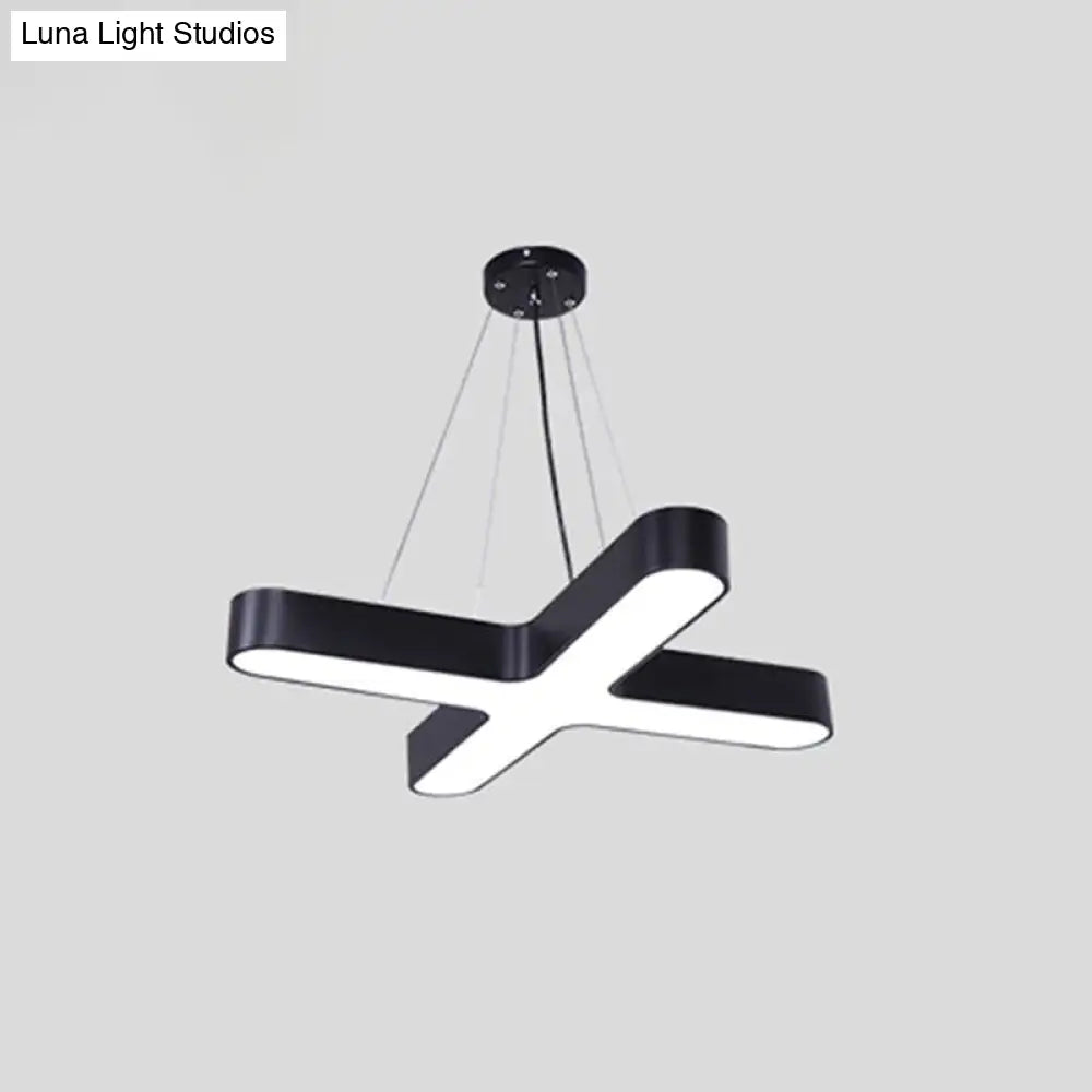Acrylic X-Shaped Led Pendant Light For Modern Restaurants Black / Small