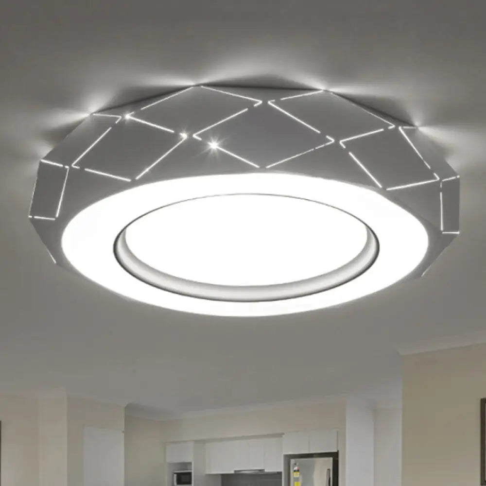 Minimalistic Acrylic Shade Led Ceiling Light In White 11’/19.5’/24.5’ Wide / 11’