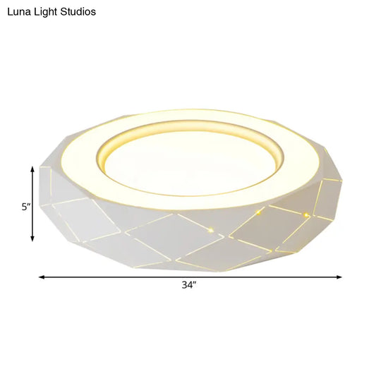 Minimalistic Acrylic Shade Led Ceiling Light In White 11’/19.5’/24.5’ Wide