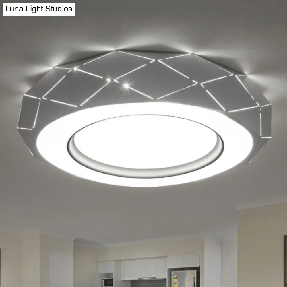 Minimalistic Acrylic Shade Led Ceiling Light In White 11/19.5/24.5 Wide / 11