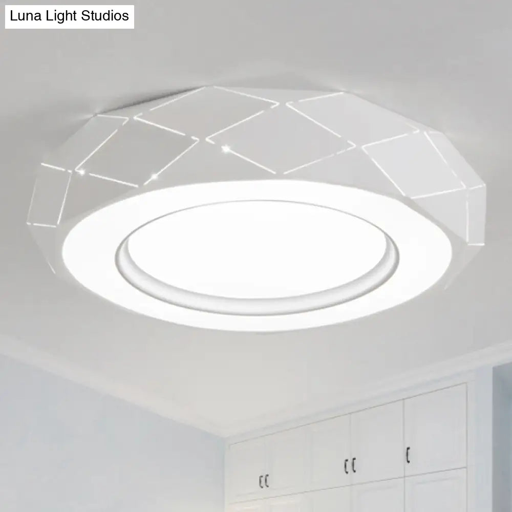 Minimalistic Acrylic Shade Led Ceiling Light In White 11/19.5/24.5 Wide