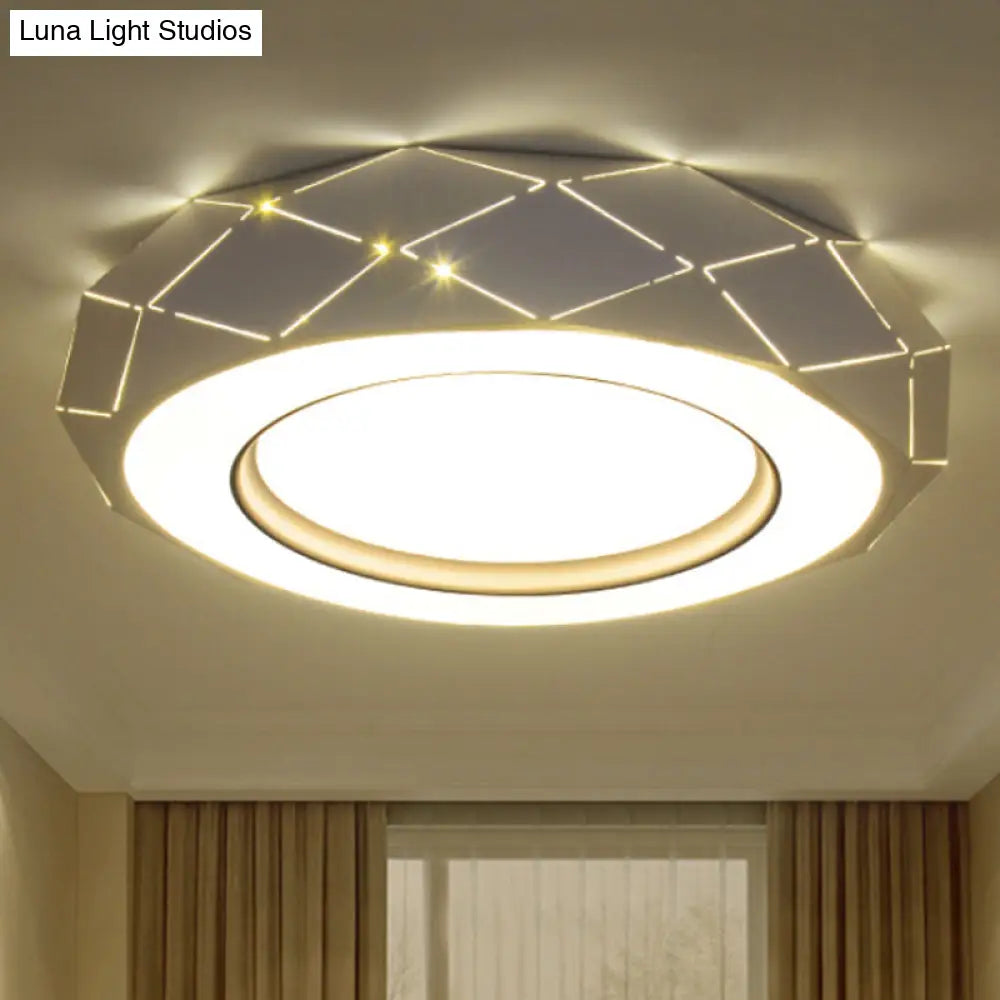 Minimalistic Acrylic Shade Led Ceiling Light In White 11/19.5/24.5 Wide