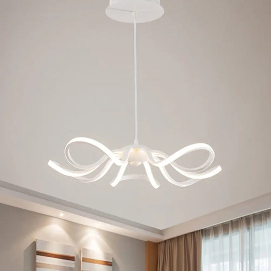 Minimalistic Aluminum Led Pendant Light Fixture For Bedroom With Rosette Design In