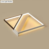 Minimalistic Bedroom Glow: Black And White Square Led Metal Flush Mount Ceiling Lamp.