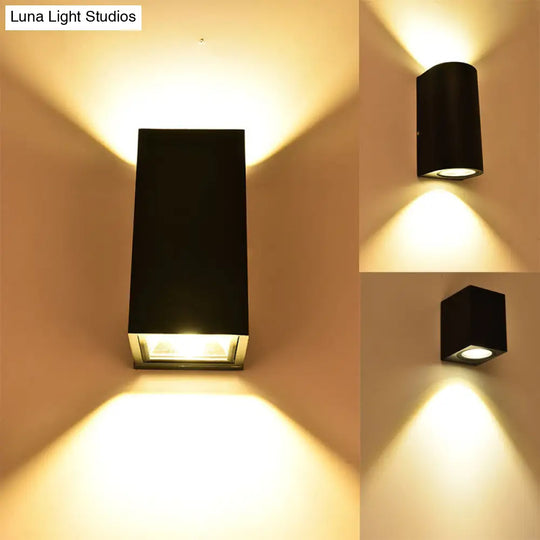 Minimalistic Black Aluminum Geometric Led Wall Sconce For Patio