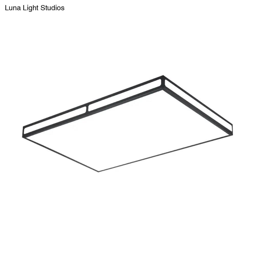 Minimalistic Black Led Flush Light For Living Room - Acrylic Ceiling Lamp