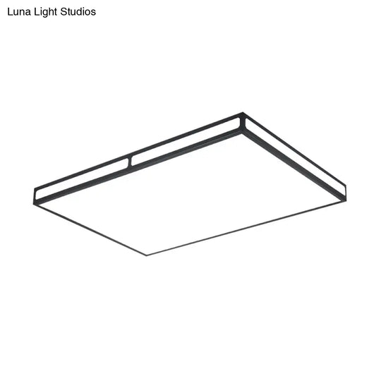 Minimalistic Black Led Flush Light For Living Room - Acrylic Ceiling Lamp