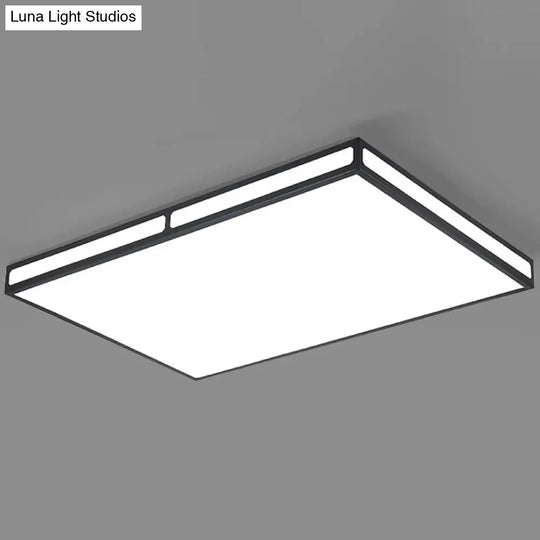 Minimalistic Black Led Flush Light For Living Room - Acrylic Ceiling Lamp