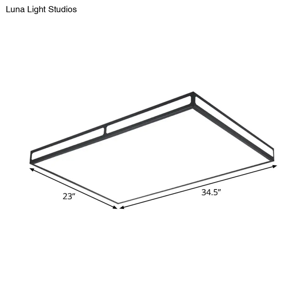 Minimalistic Black Led Flush Light For Living Room - Acrylic Ceiling Lamp