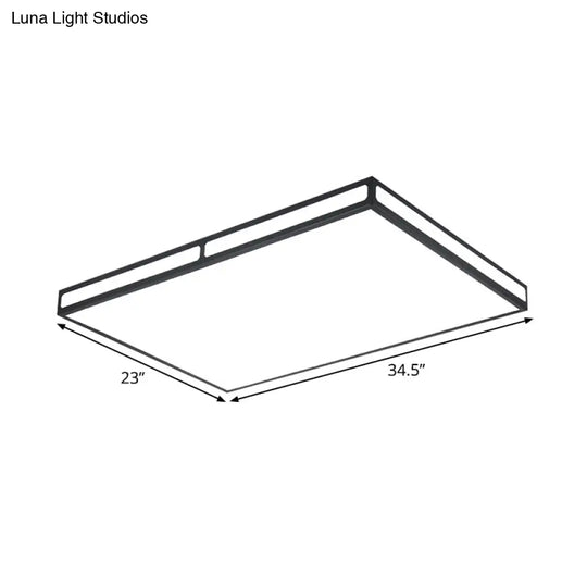 Minimalistic Black Led Flush Light For Living Room - Acrylic Ceiling Lamp