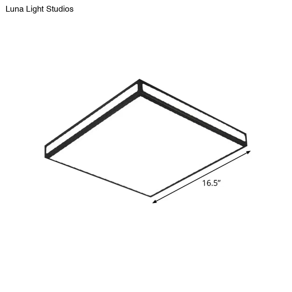 Minimalistic Black Led Flush Light For Living Room - Acrylic Ceiling Lamp