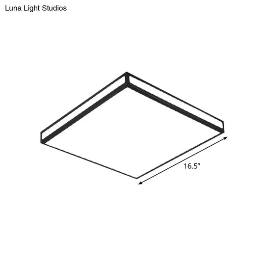 Minimalistic Black Led Flush Light For Living Room - Acrylic Ceiling Lamp