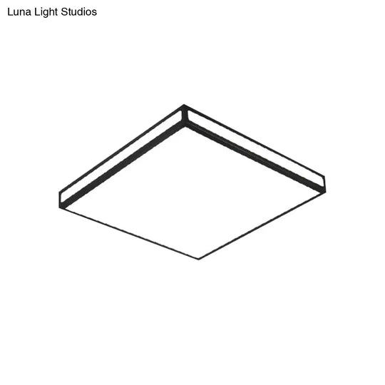 Minimalistic Black Led Flush Light For Living Room - Acrylic Ceiling Lamp