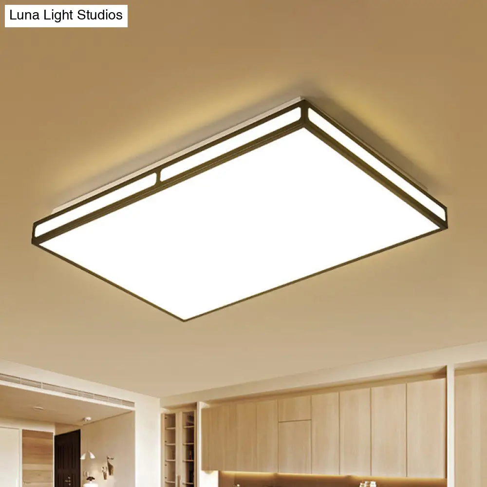 Minimalistic Black Led Flush Light For Living Room - Acrylic Ceiling Lamp