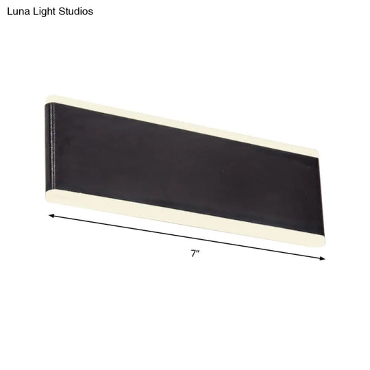 Minimalistic Black Rectangle Led Aluminum Wall Light Fixture For Dining Room - Sizes: 4.5/7 Dia