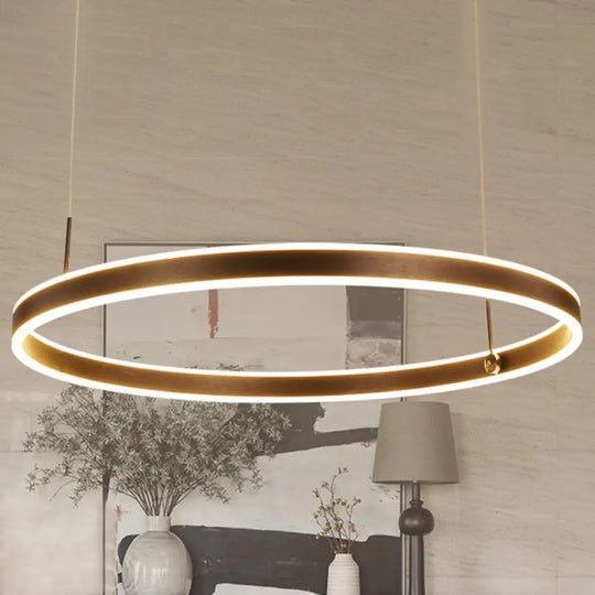 Minimalistic Coffee Acrylic Led Pendant Lighting For Living Room / 1 Tier White