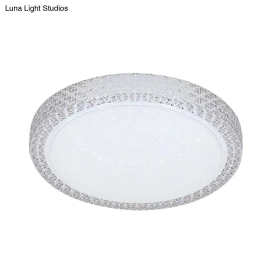 Minimalistic Crystal Bedroom Led Ceiling Light Fixture In White