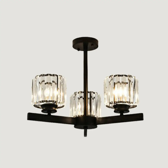 Minimalistic Crystal Ceiling Lamp For Living Room 3 / Black