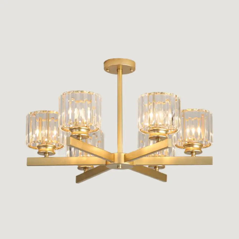 Minimalistic Crystal Ceiling Lamp For Living Room 6 / Gold