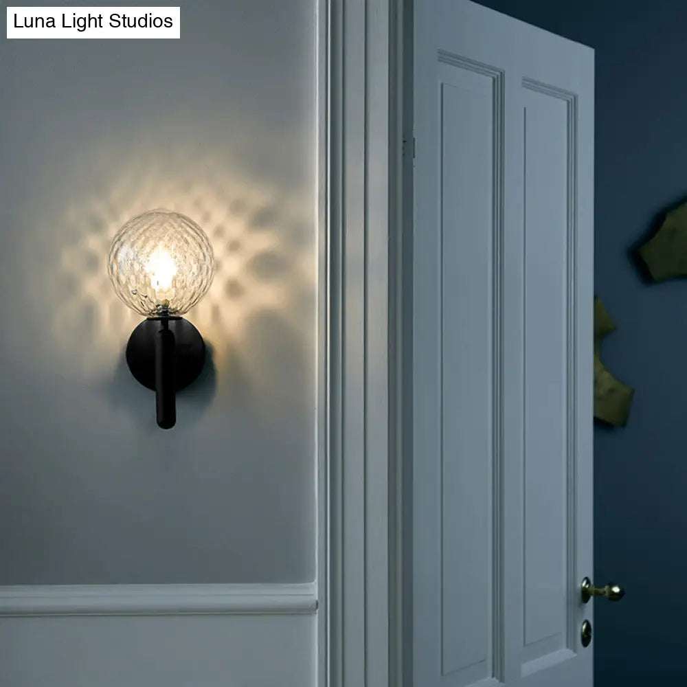 Minimalistic Glass Wall Sconce - Ball Shade Corridor Light (1-Head)