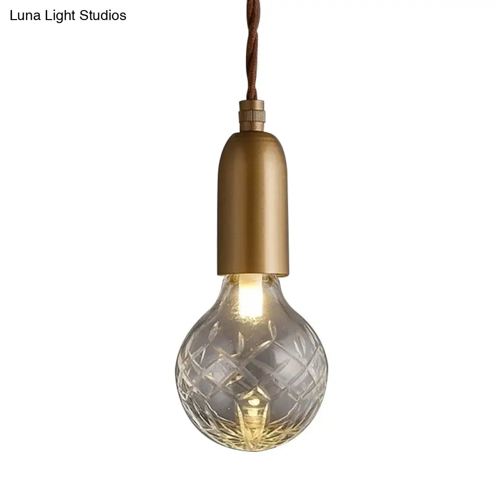 Minimalistic Gold Glass Droplet Pendant Ceiling Light