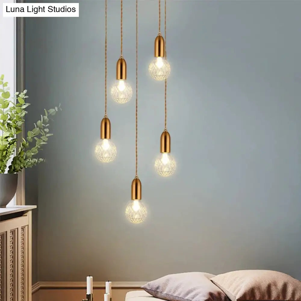 Minimalistic Gold Glass Droplet Pendant Ceiling Light