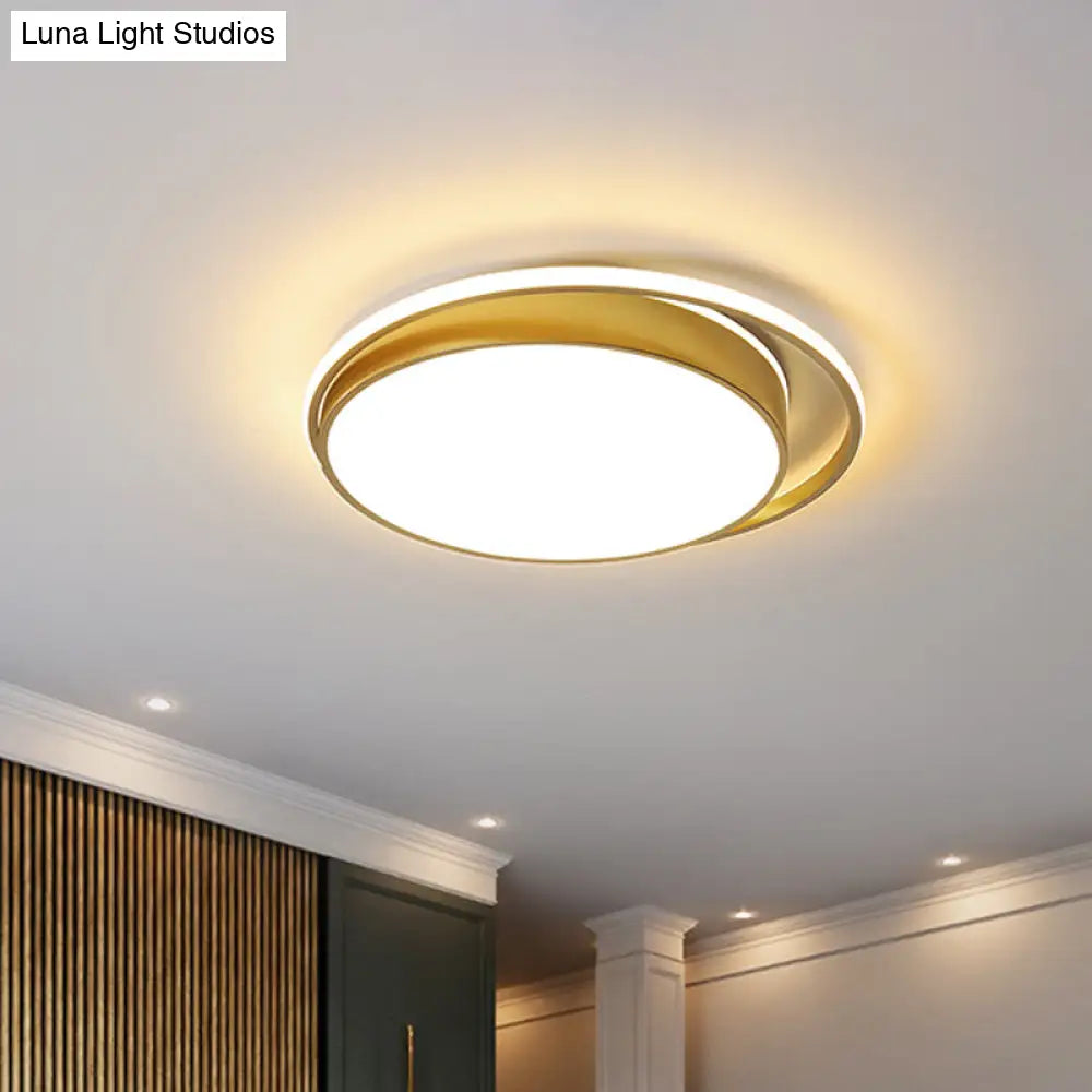 Minimalistic Gold Led Ceiling Fixture With Flush Mount Acrylic Frame 18/21.5 Wide