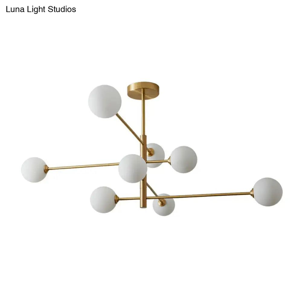 Minimalistic Gold Plated Molecule Glass Chandelier - Stylish Hanging Ceiling Light