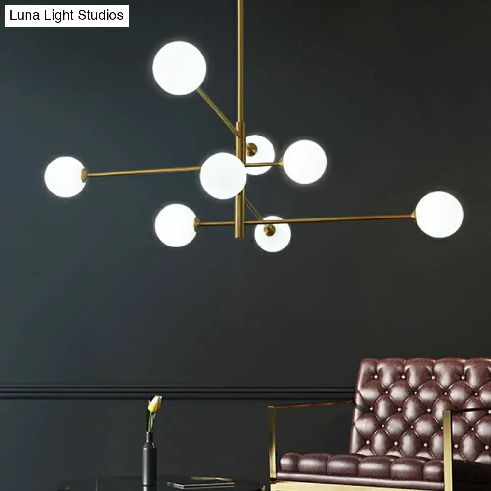 Minimalistic Gold Plated Molecule Glass Chandelier - Stylish Hanging Ceiling Light