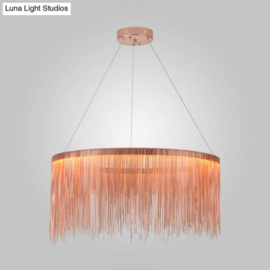 Aluminum Led Pendant Chandelier - Minimalistic Circular Hanging Ceiling Light For Living Room