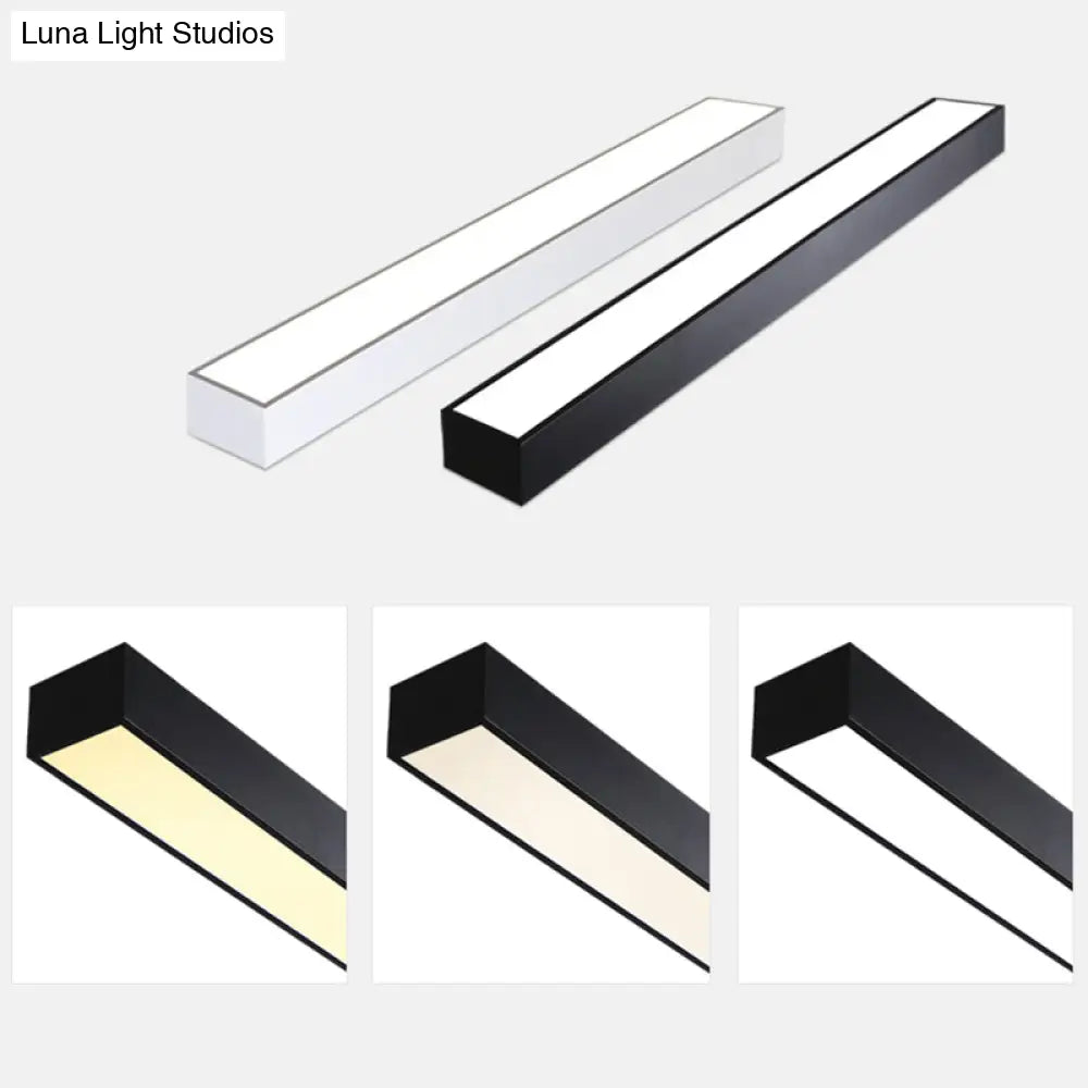 Minimalistic Led Ceiling Light Fixture - Pole Shaped Office Flush Mount