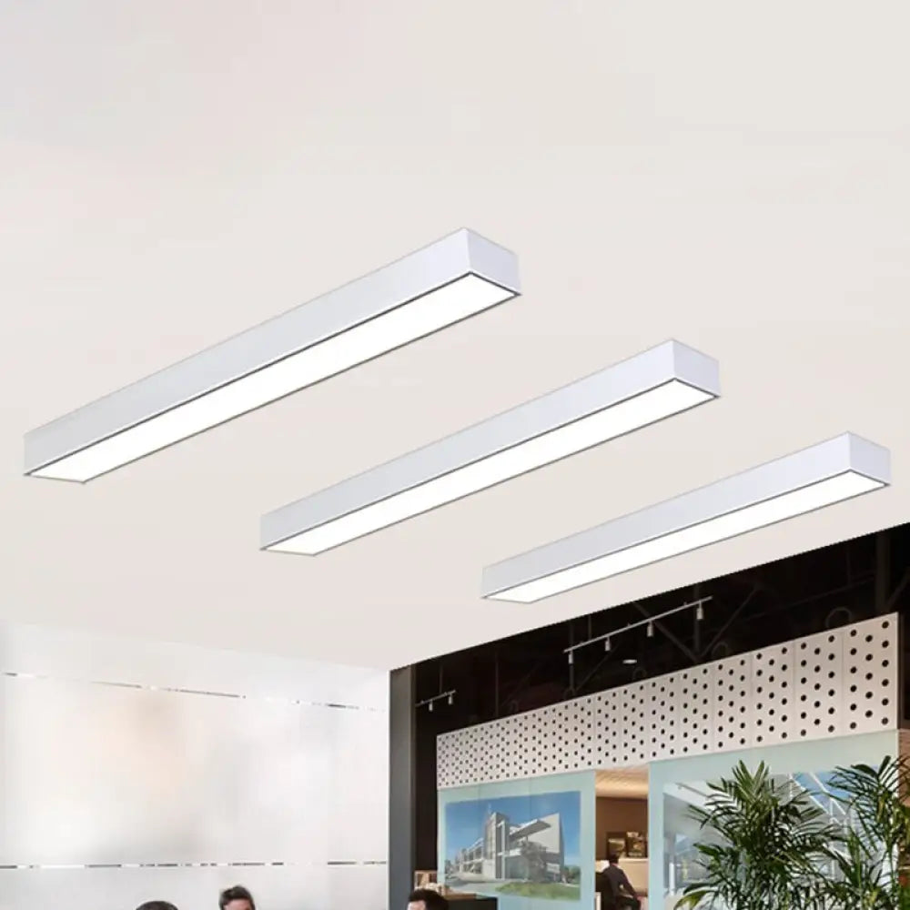 Minimalistic Led Ceiling Light Fixture - Pole Shaped Office Flush Mount White / Small 35.5’