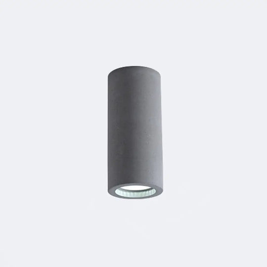 Minimalistic Led Cylinder Flush Ceiling Light - Cement Gray Mount Fixture / 6