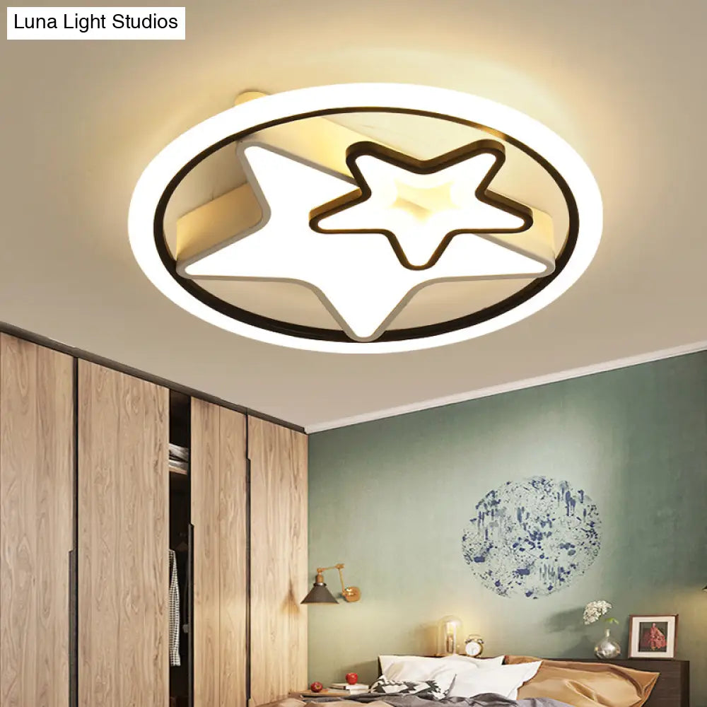 Minimalistic Led Flush Ceiling Light For Bedroom - Acrylic Loop Semi Mount Lighting White / 16 Third