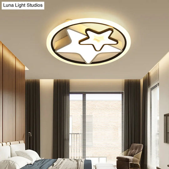 Minimalistic Led Flush Ceiling Light For Bedroom - Acrylic Loop Semi Mount Lighting White / 16