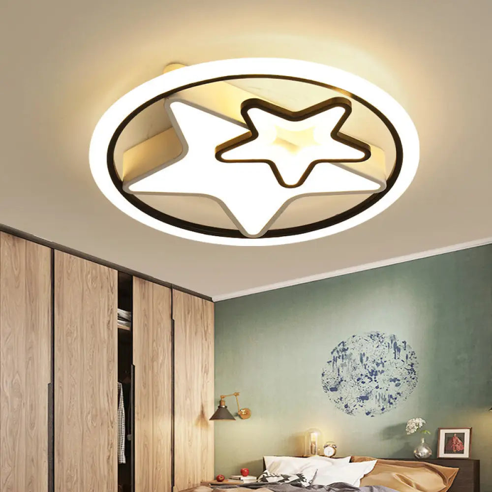 Minimalistic Led Flush Ceiling Light For Bedroom - Acrylic Loop Semi Mount Lighting White / 16’