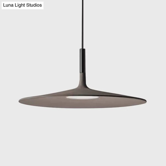 Minimalistic Led Pendant Light - Flying Saucer Style | Restaurant Ceiling In Cement Finish