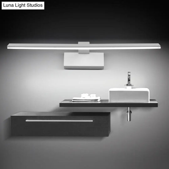 Minimalistic Led Mirror Light: Bar Shaped Acrylic Vanity Wall Fixture