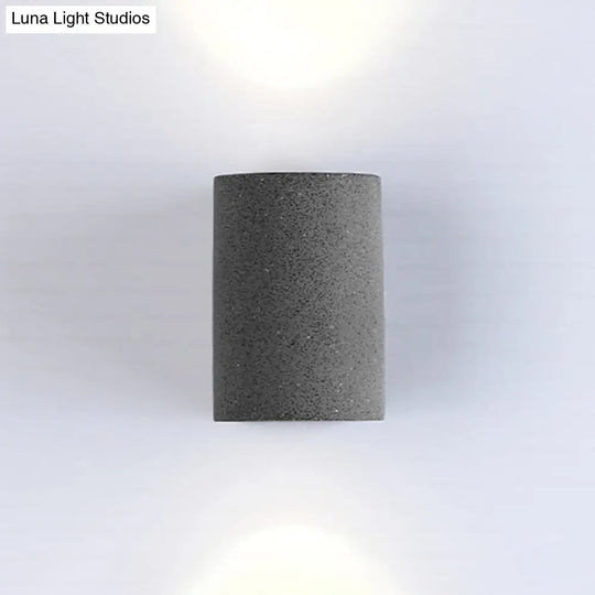 Minimalistic Led Wall Light: Half Cylinder Living Room Sconce With Cement Fixture