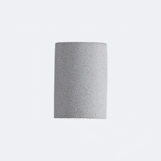 Minimalistic Led Wall Light: Half Cylinder Living Room Sconce With Cement Fixture Grey