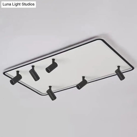 Minimalistic Living Room Glow: Led Acrylic Rectangular Flush Mount Ceiling Spotlight